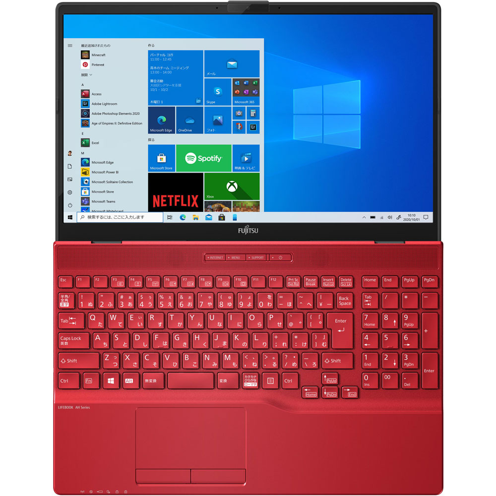 ノートパソコン LIFEBOOKAH43/E3 ガーネットレッド FMVA43E3R ［15.6型