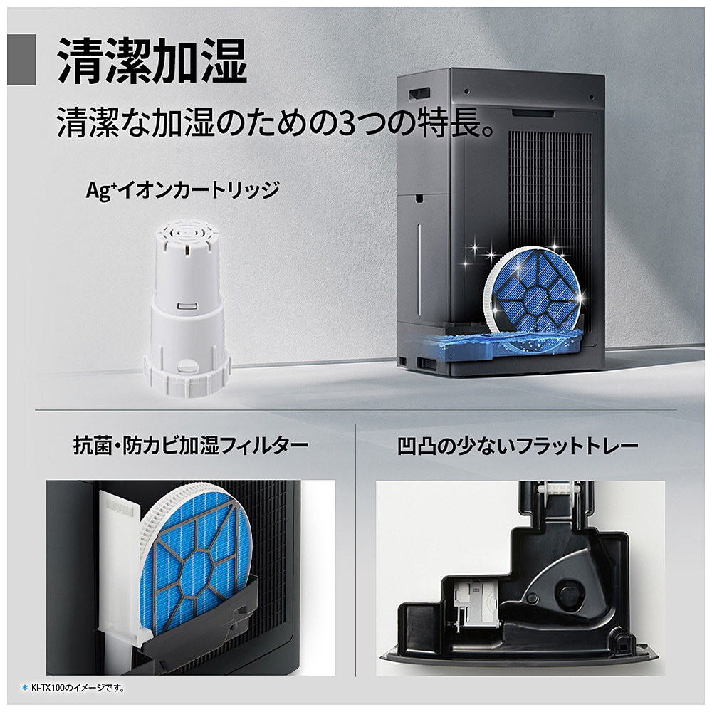 プラズマクラスター加湿空気清浄機 グレー系 KI-TX75-H ［適用畳数：34