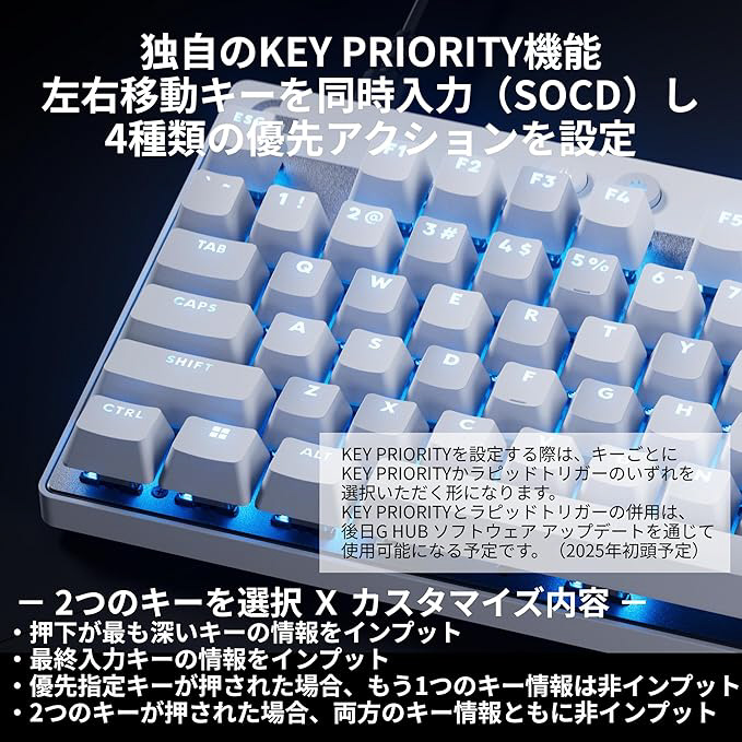 ゲーミング キーボード LogicoolG PRO X TKL ホワイト G-PKB-TKL-RTWH