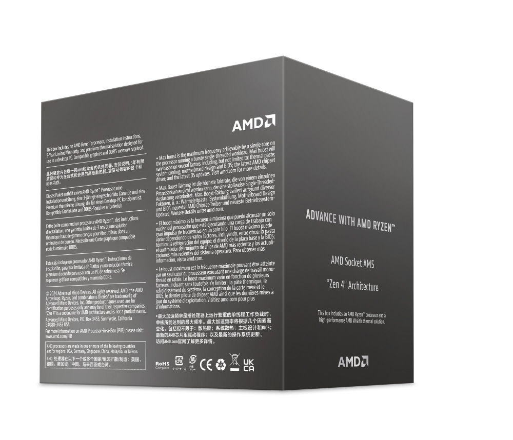 CPU〕AMD Ryzen 5 8400F With Wraith Stealth Cooler (Zen4) 100