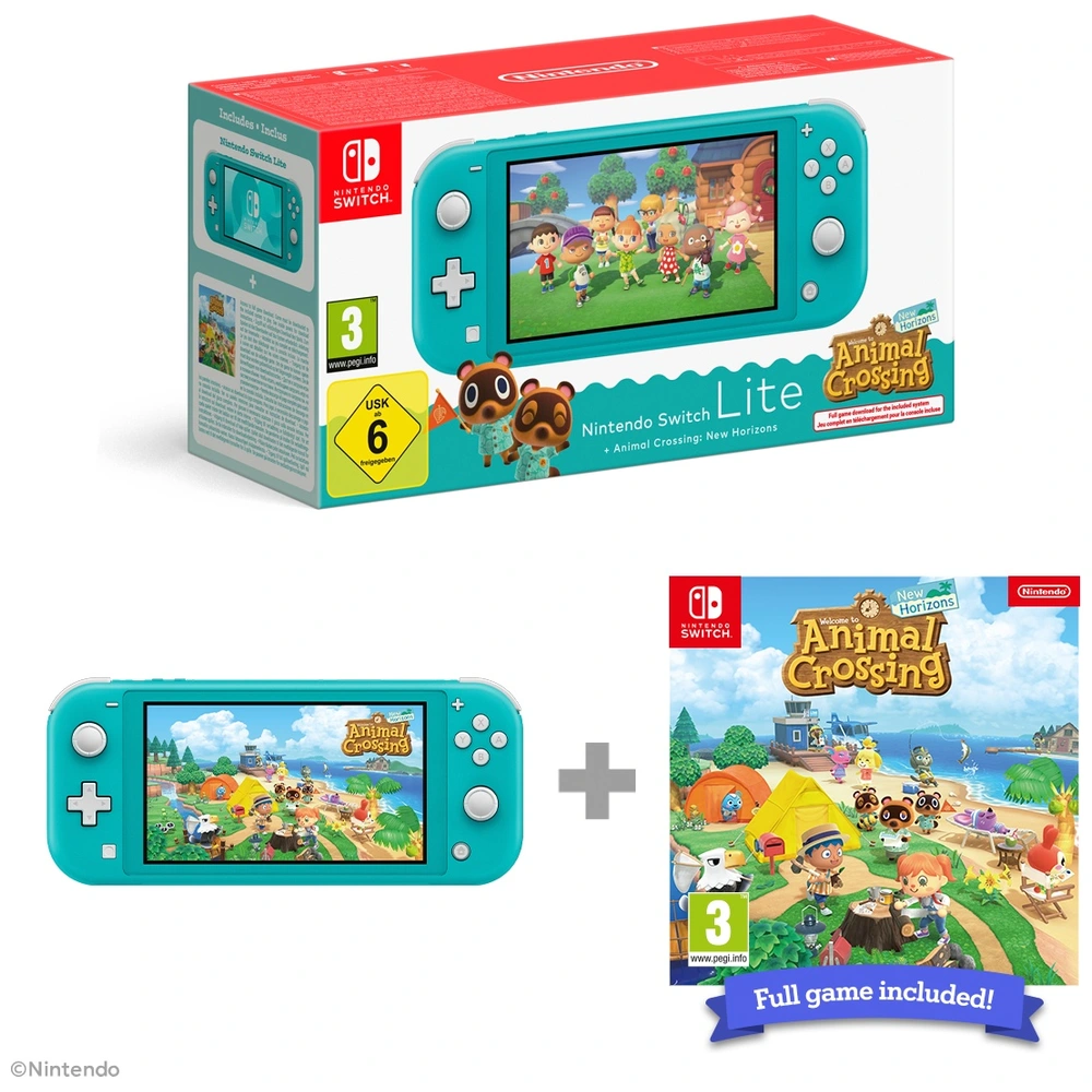 Nintendo Switch Lite Turquoise + Animal Crossing New Horizons