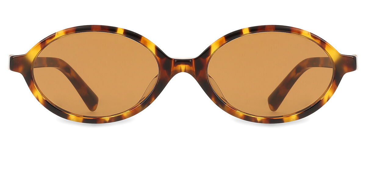 Miu Miu MU04ZSF Asian Fit 19P2Z1 Oval Honey Yellow Tortoise
