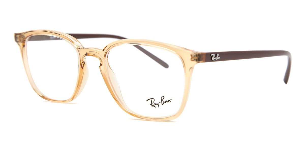 Ray-Ban RX7185 5940 Transparent Light Brown Eyeglasses