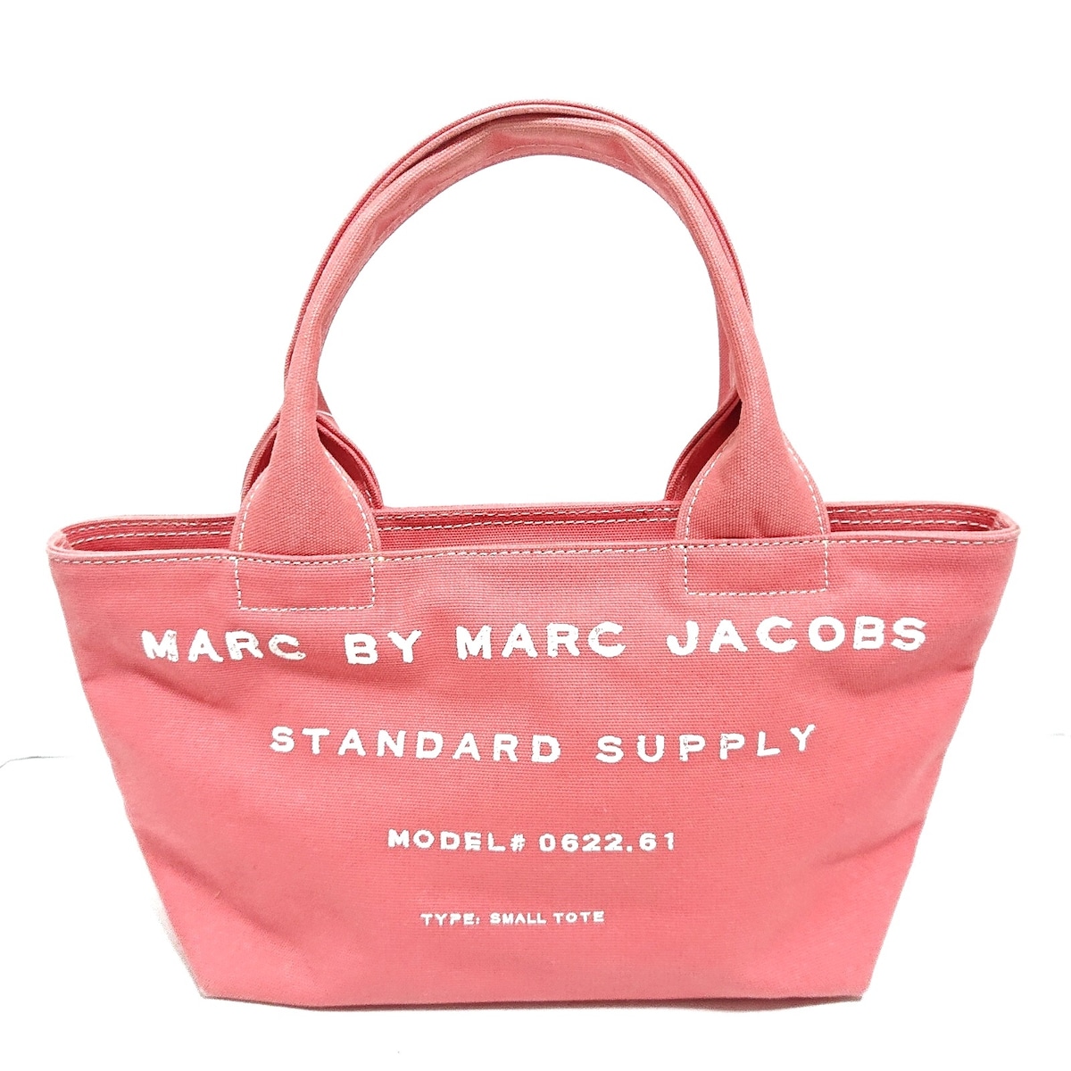 マークバイマークジェイコブス/トートバッグ/ピンク×白/キャンバスの