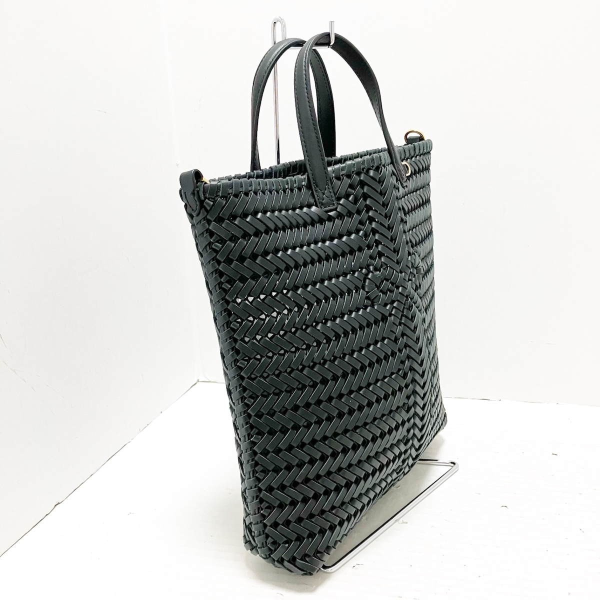 アニヤハインドマーチ/トートバッグ/ニーソン N/S スモール/黒/レザー