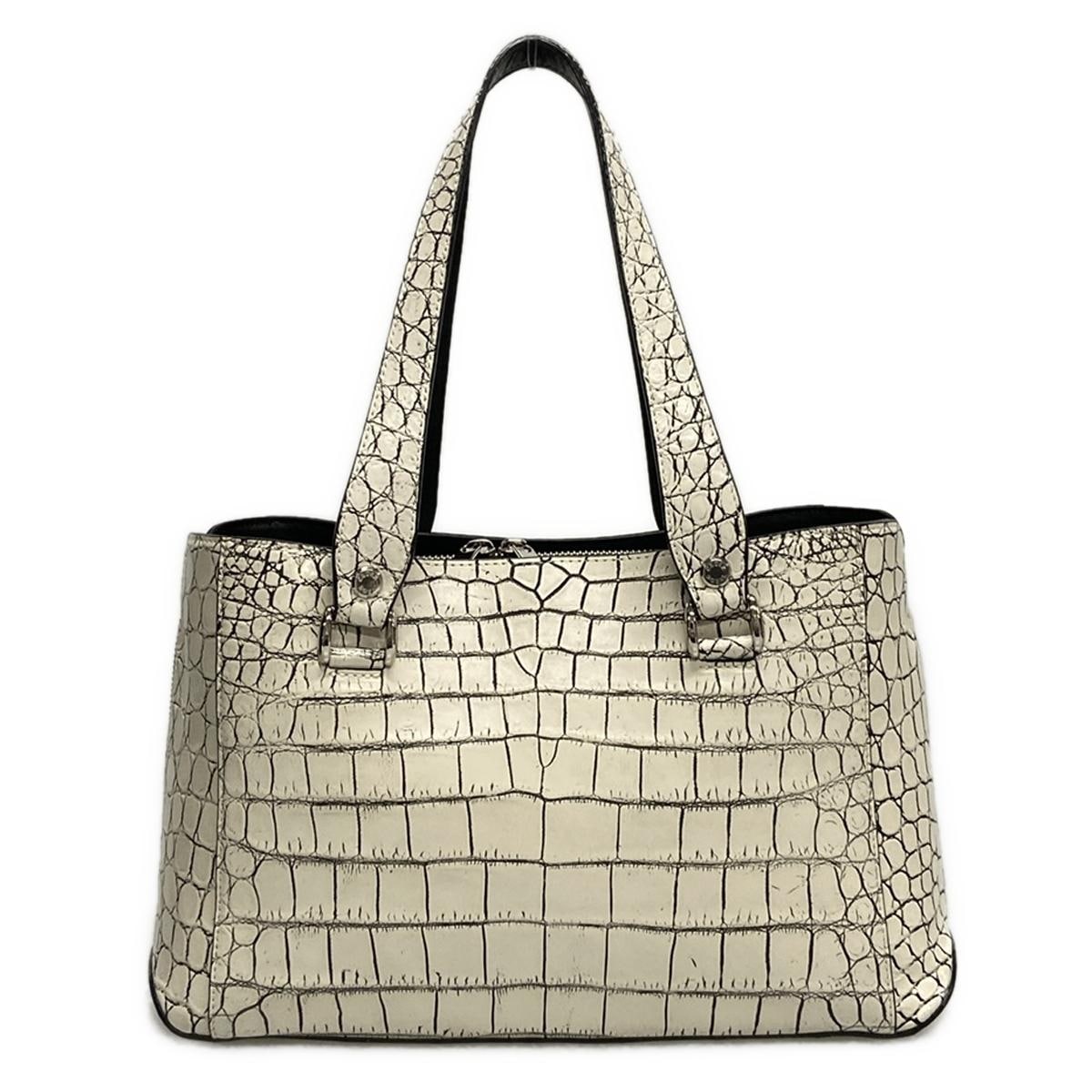 クロワロワイヤル/ハンドバッグ/白×黒/クロコダイルの買取実績【ブラン
