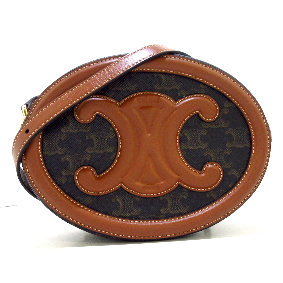 セリーヌ/ショルダーバッグ/オーバルバッグ キュイル トリオンフ/黒