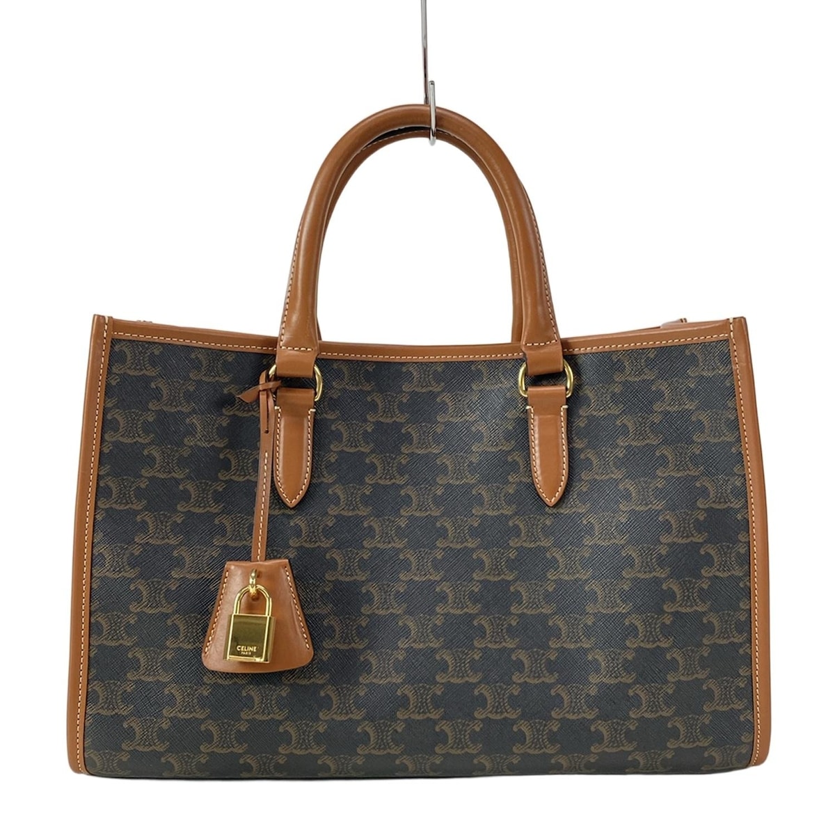 セリーヌ/トートバッグ/ミニ ホリゾンタル カバ/タン（黒×ブラウン