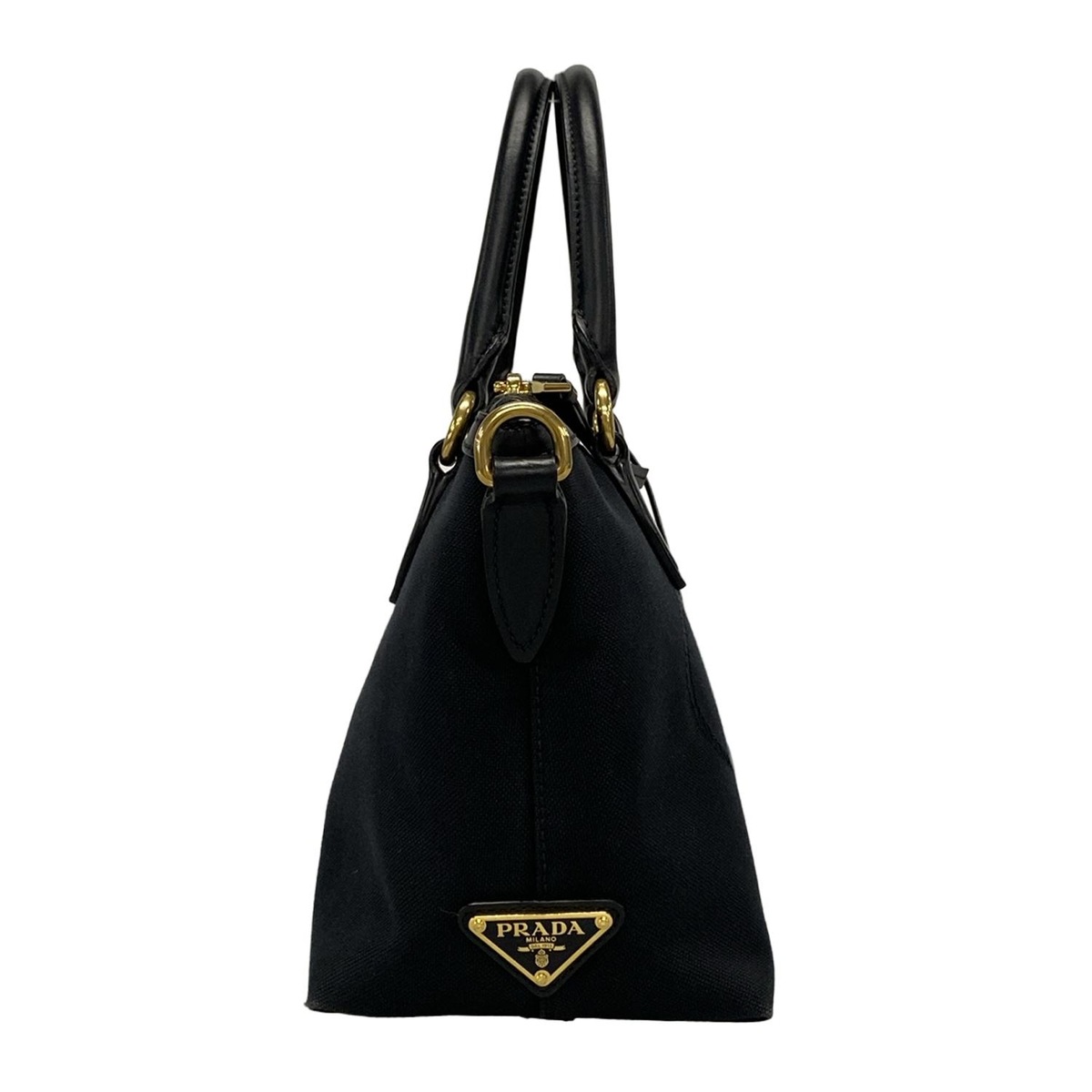 プラダ/ハンドバッグ/ロゴジャガード/黒/ジャガード×レザーの買取実績