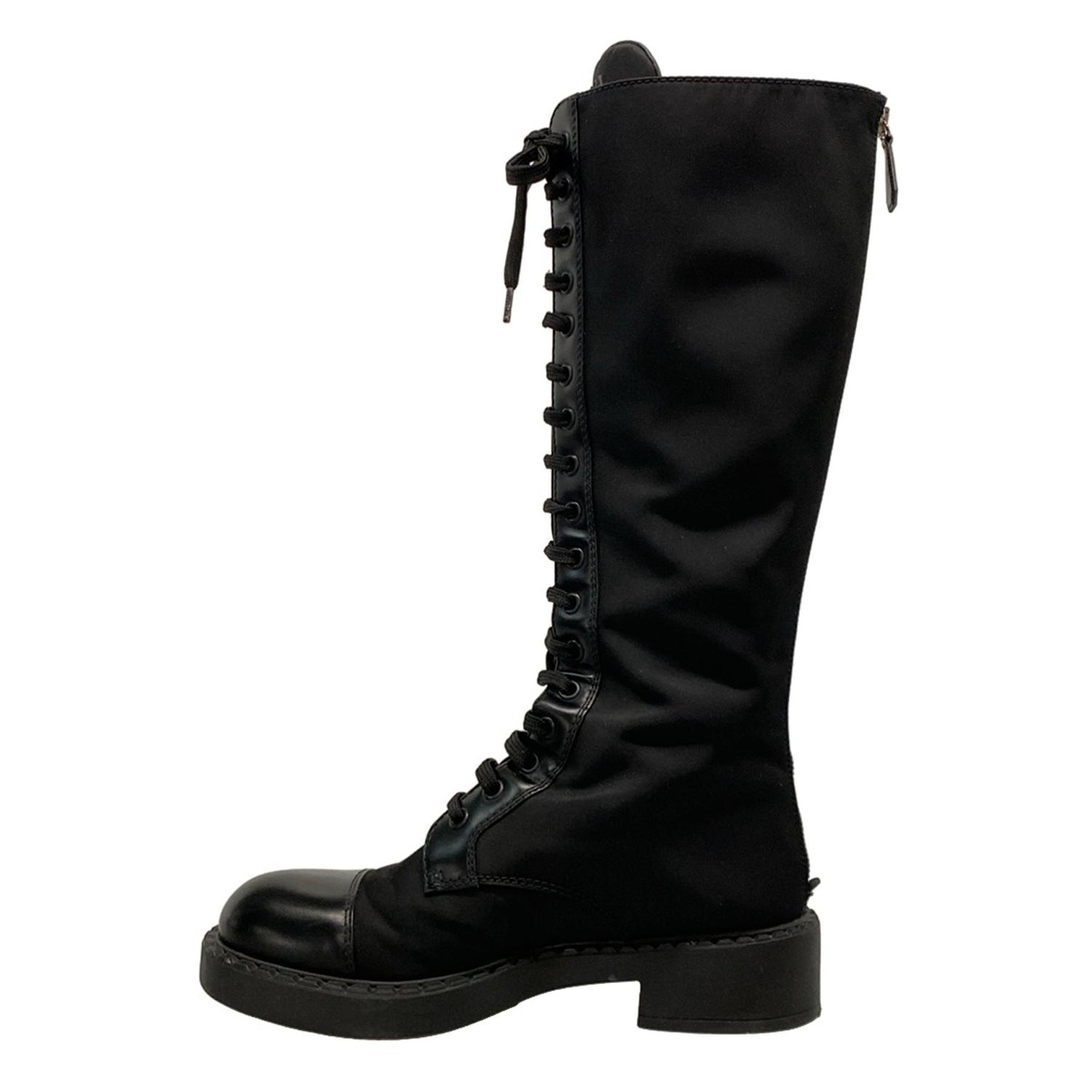 PRADA(プラダ) ロングブーツ 36 1/2 レディース 1W906M 黒 レザー