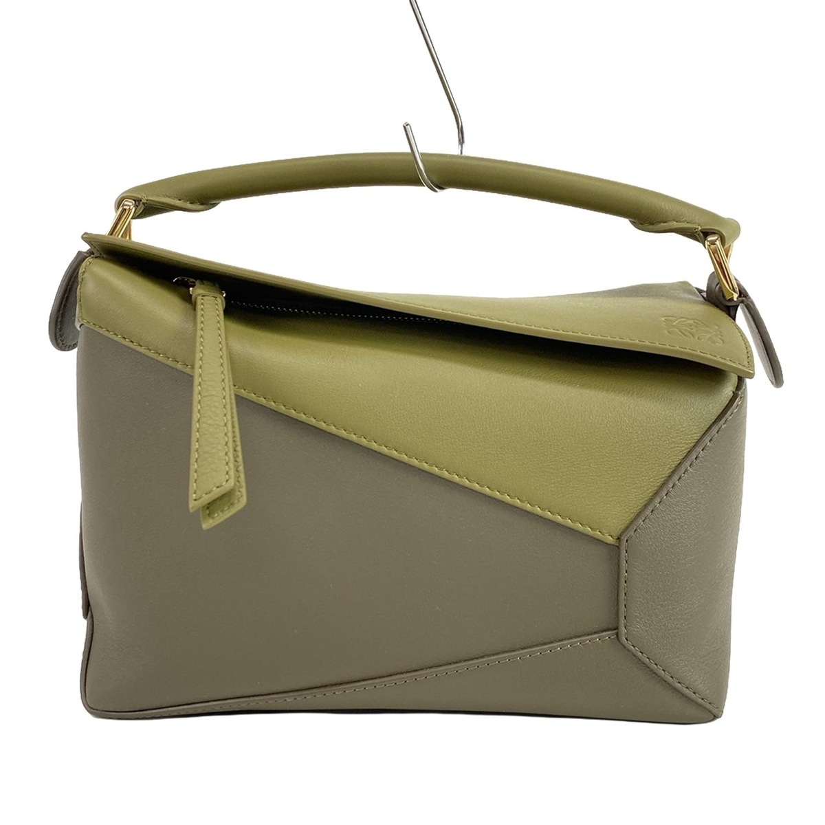 ロエベ/ハンドバッグ/パズルバッグ スモール/ダークグリーン×カーキ
