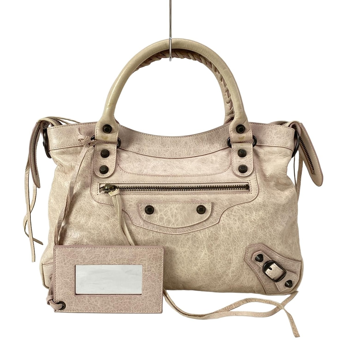 バレンシアガ/ハンドバッグ/ザ・タウン/ピンクベージュ/レザー/型番