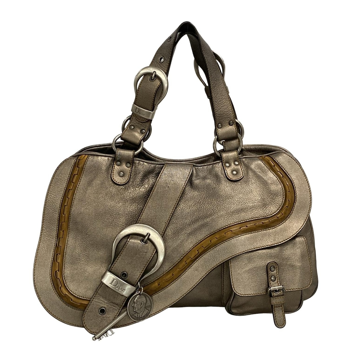 ディオール/クリスチャンディオール ハンドバッグ ガウチョ 白