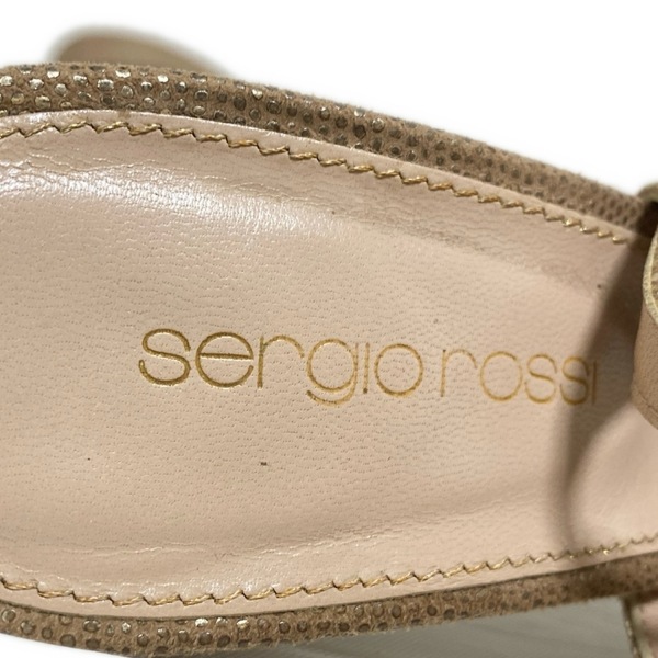 セルジオロッシ サンダル 37 レディース - ベージュ×シルバー
