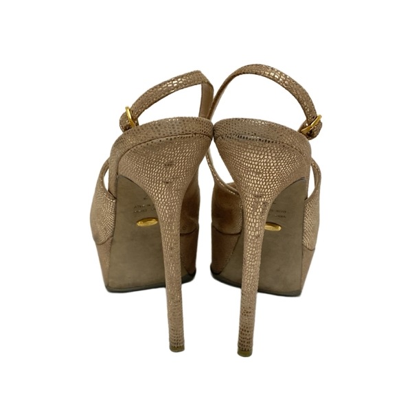 セルジオロッシ サンダル 37 レディース - ベージュ×シルバー