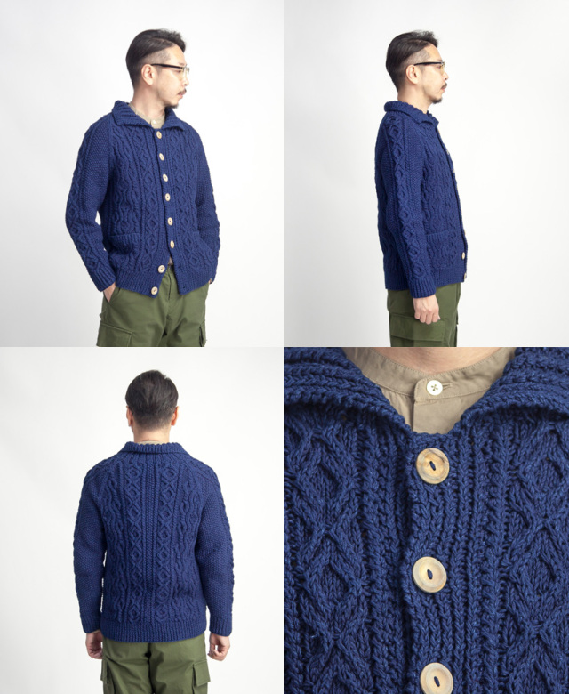 INVERALLAN インバーアラン 3A デニムコットンハンドニット