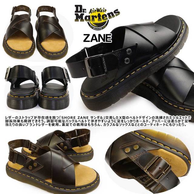 ドクターマーチン サンダル メンズ ZANE バッックストラップ レザー 本