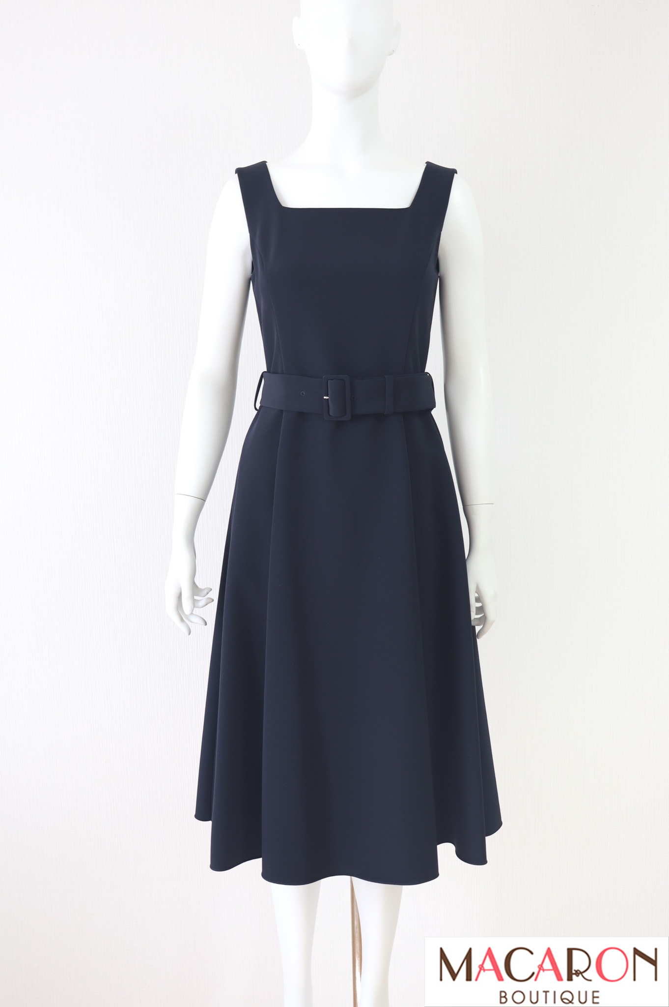 FOXEY NEWYORK(フォクシー） ベルト付フィット＆フレアワンピース 40578