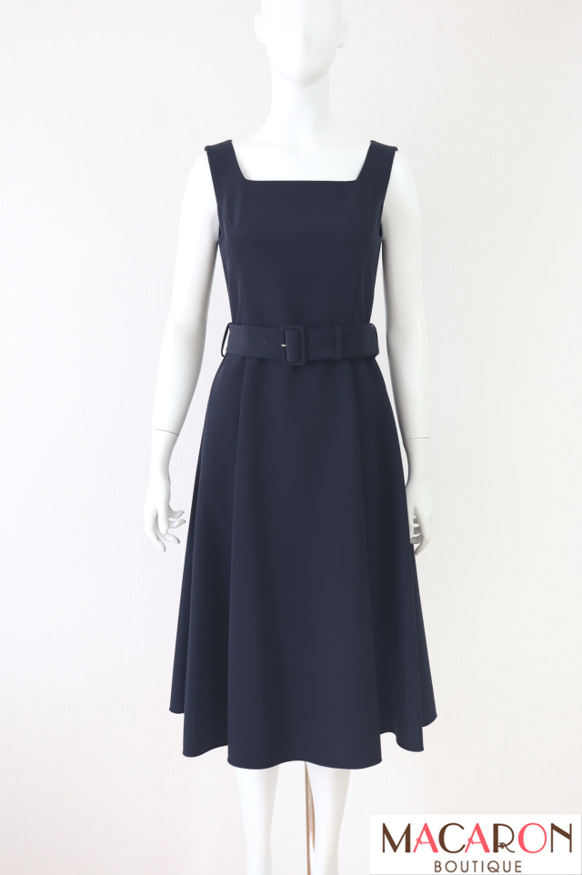 FOXEY NEWYORK(フォクシー） ベルト付フィット＆フレアワンピース 40578