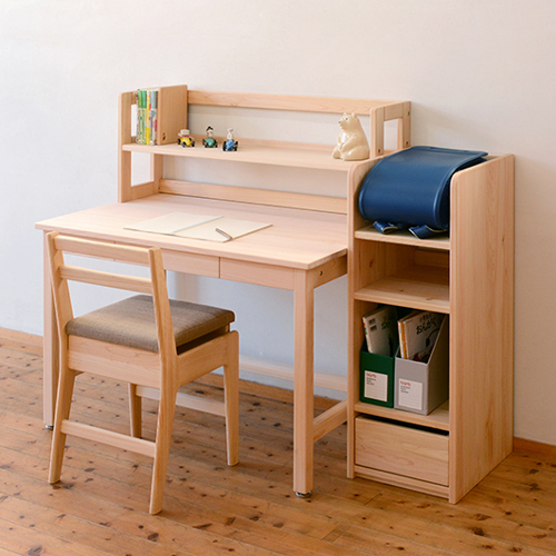 書斎机 学習机 スタイリッシュデスク M型 100×60cm ヒノキ無垢 木製