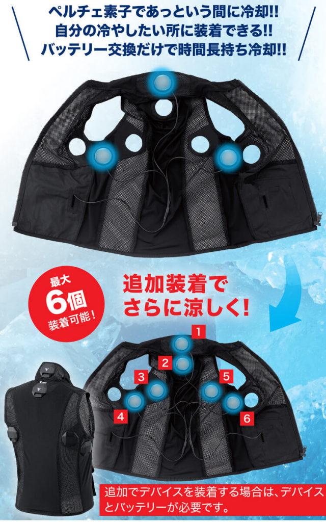 ジーベック XEBEC ペルチェ冷却ベストフルセット 33001 冷却ウェア