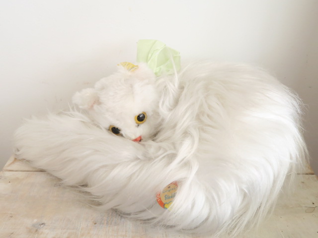 アンティーク シュタイフ ターキッシュアンゴラ ネコ ぬいぐるみ