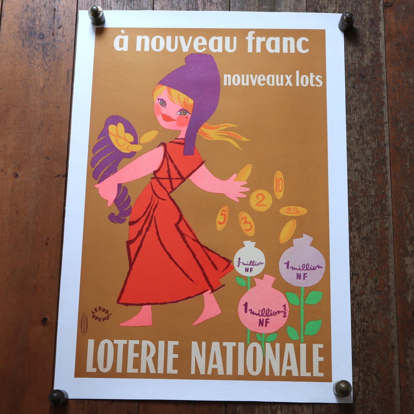 ルフォール・オプノ ヴィンテージポスター a nouveau franc LOTERIE