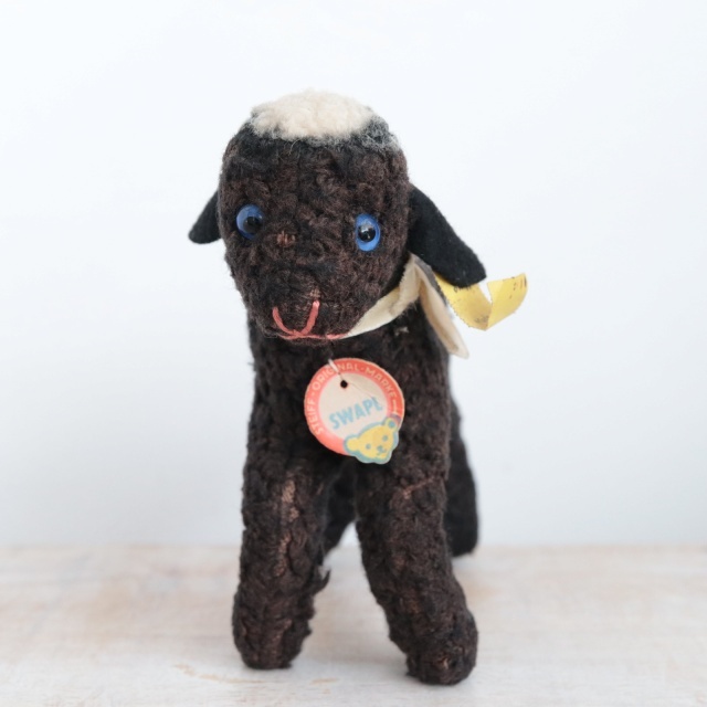 ヴィンテージ シュタイフ ペルシャラムのSwaple 黒羊 Steiff ドイツ