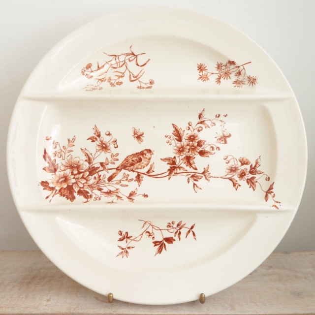 アンティーク プレート 小鳥 アスパラガス 皿 MIGNON フランス