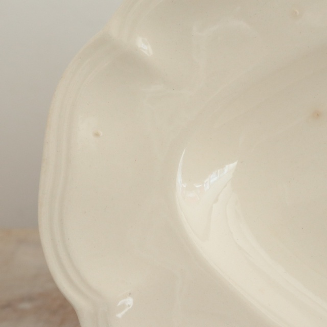 アンティーク ラヴィエ 花リム オーバル皿 フランス サルグミンヌ製