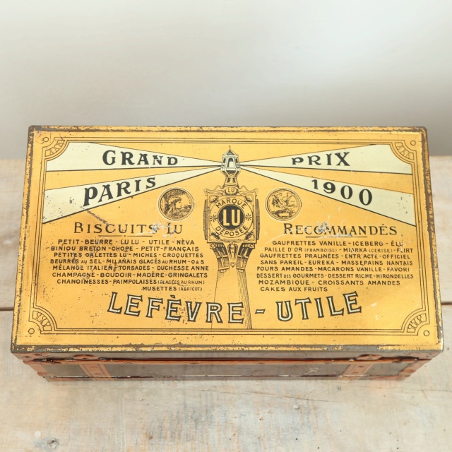 LU ビスケット アンティーク トランク 缶 LEFEVRE-UTILE