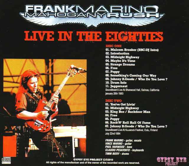 Frank Marino and Mahogany Rush フランク・マリノ/Ca,USA 1983 & more