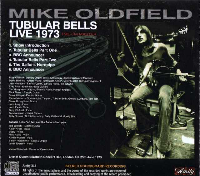 Mike Oldfield マイク・オールドフィールド/London,UK 1973