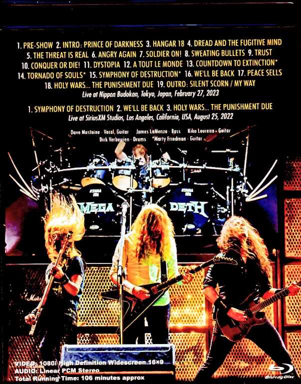 Megadeth メガデス/Tokyo,Japan 2023 Complete & more Blu-Ray Version