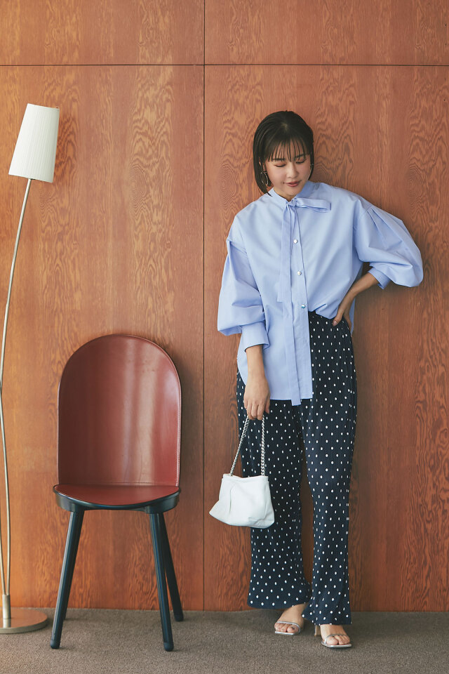 前後2WAYボウタイブラウス