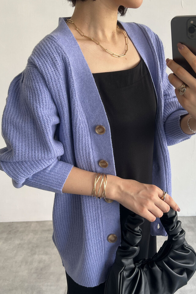 モヘアライクオーバーサイズカラーカーディガン