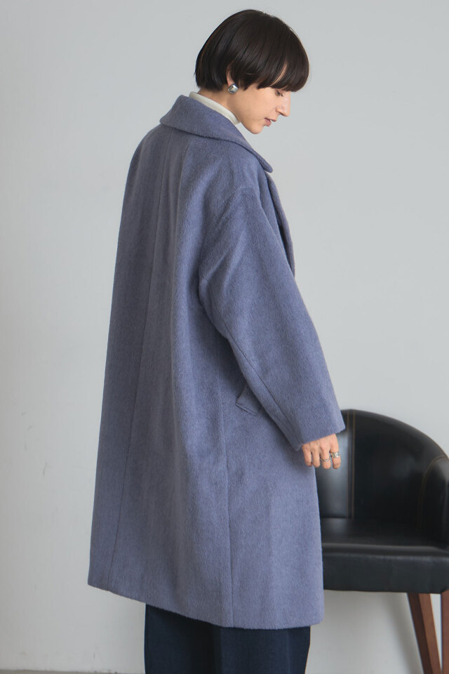 ウール混ビッグカラーチェスターコート