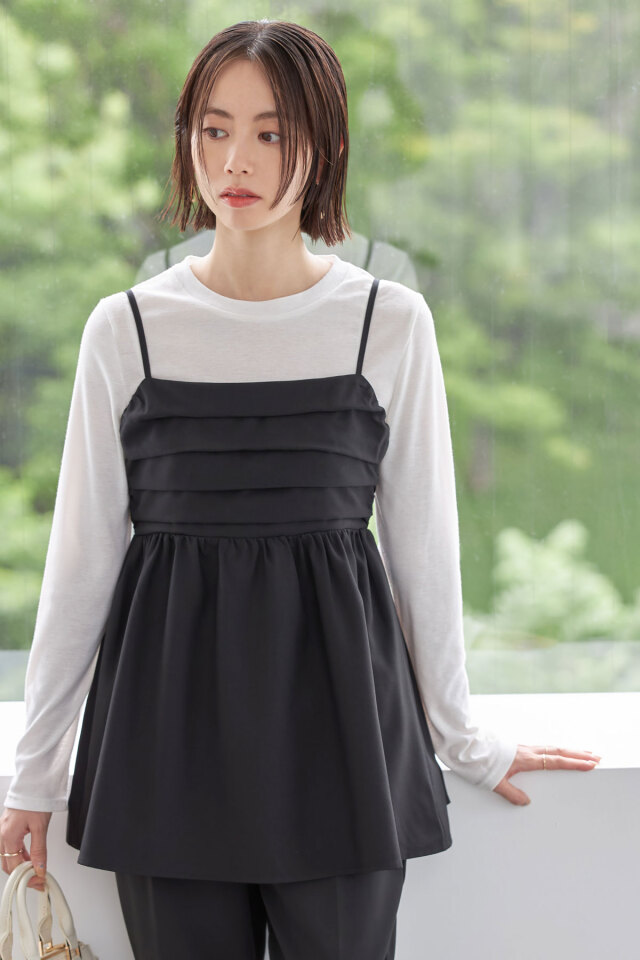 maria_r_t_yさんコラボ】バックリボンタックキャミソール