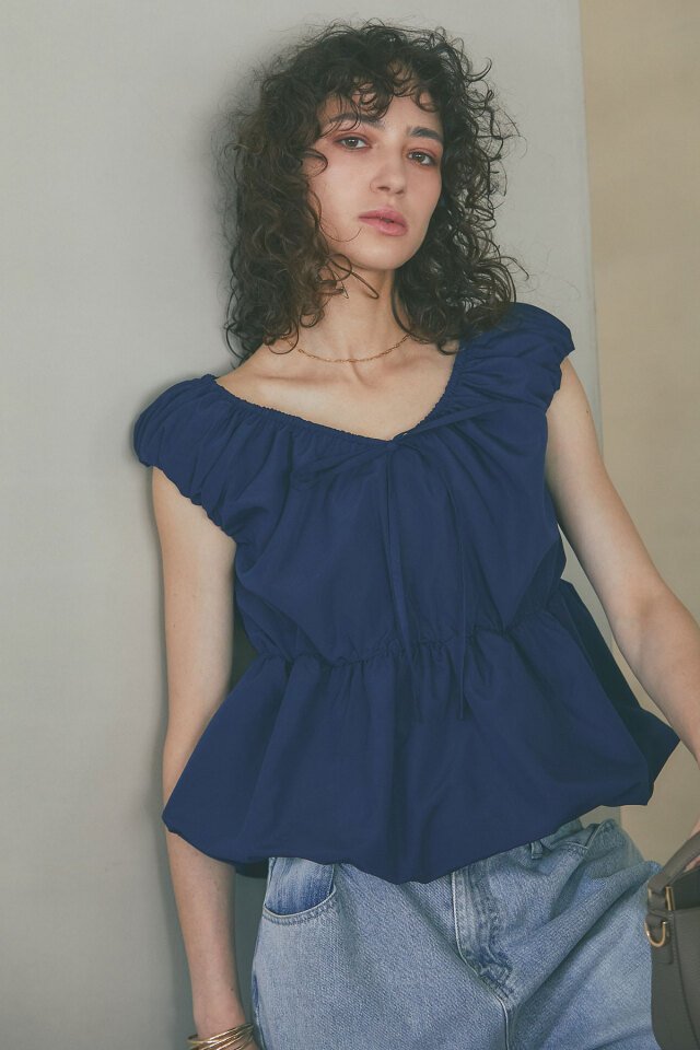 リボンバルーンブラウス