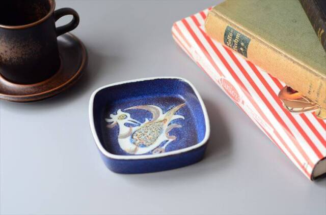 Royal Copenhagen Fajance Baca スクエアトレー 11cm プレート 鳥柄