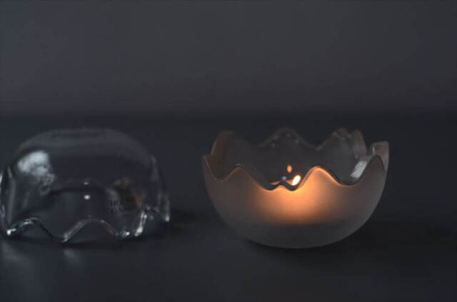 デンマーク製 Holmegaard 卵型 ガラスの容器 8.5径 ホルムガード 小物