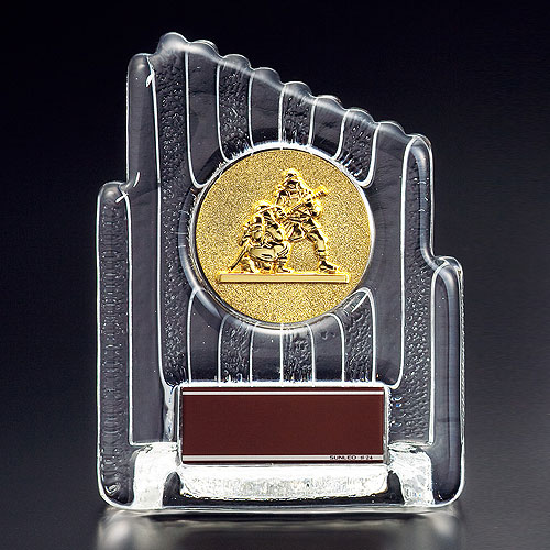 消防・功労・受賞】二人消防メダル付き表彰盾 SB-215シリーズ 本体