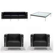 LC3 ル・コルビジェ 応接ソファセット 本革.PU (デザイナーズ家具)