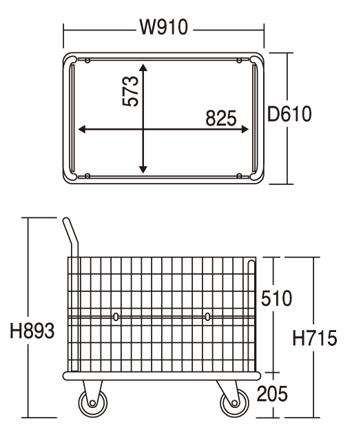 両面開閉型金網台車NK307