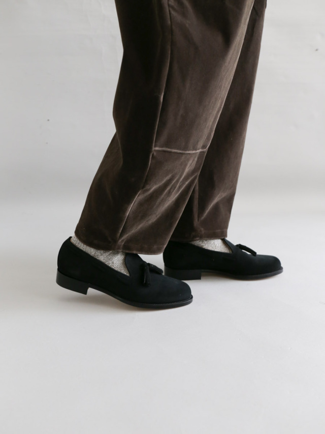 forme フォルメ｜Men's Suede Tassel loafer plain toe black