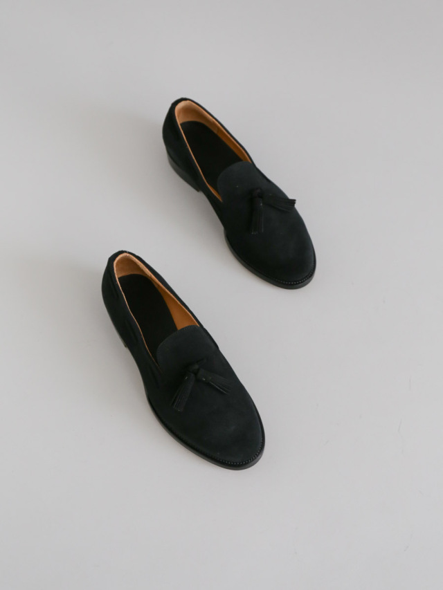 forme フォルメ｜Men's Suede Tassel loafer plain toe black