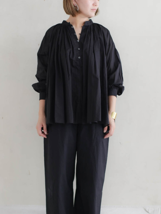 SP エシュペー｜チャーチスモックブラウス（ブラック）