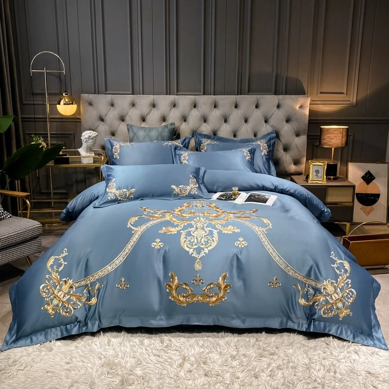 fu-collection】 豪華刺繍 掛け布団カバー・シーツ・ピローケース×2 4P