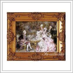 fu-collection】 ヨーロッパ名画 ロココ調 ゴールドダブルフレーム