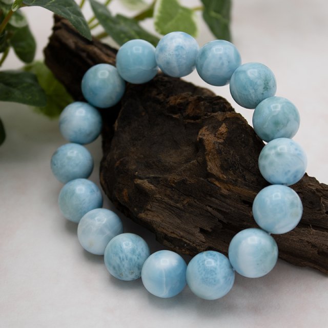 ラリマー 大珠 ドミニカ共和国産 パワーストーン 天然石ブレスレット